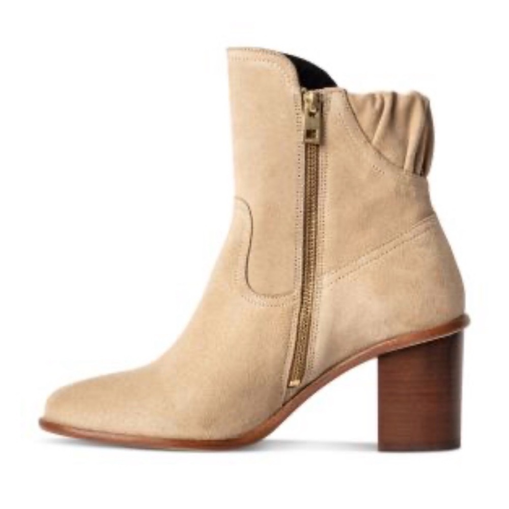 Zadig & Voltaire Lena Suede Ankle Boots - Sand/Beige - Size 40